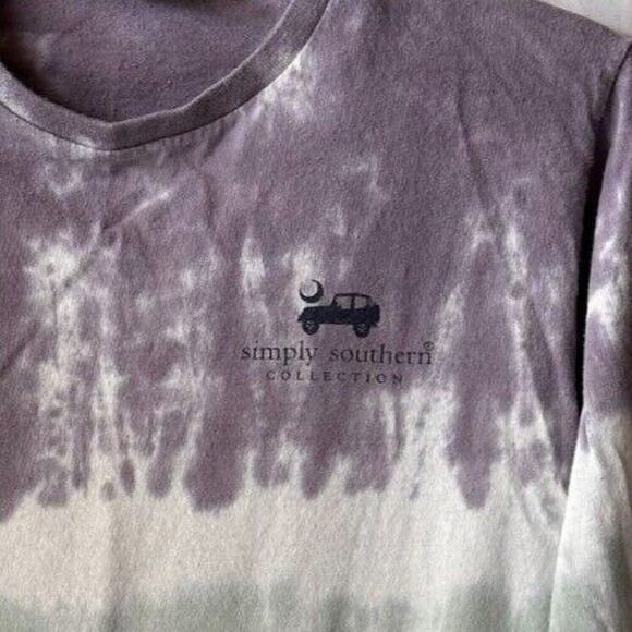 SIMPLY SOUTHERN "Go Tell It On The Mountain" Purple/Grey Tie Dye Long Sleeve Tee - Picture 4 of 8